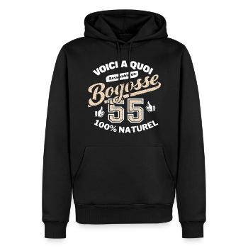 55-jährige Bogosse - Männer Premium Bio Hoodie - Schwarz - Vorne - Nico (187cm)