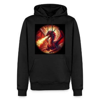 Red Dragon V - Men’s Premium Organic Hoodie - black - Front - Nico (187cm)