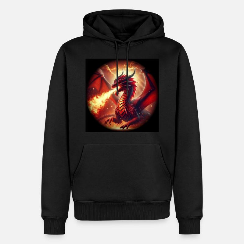 Roter Drache V - Männer Premium Bio Hoodie - Schwarz