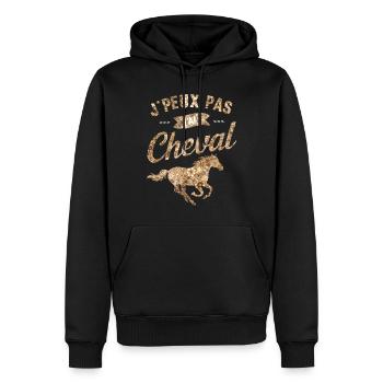 I can't I have Horse f - Men’s Premium Organic Hoodie - black - Front - Nico (187cm)
