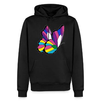 Schmetterling pansexual bisexual androgyne - Männer Premium Bio Hoodie - Schwarz - Vorne - Nico (187cm)