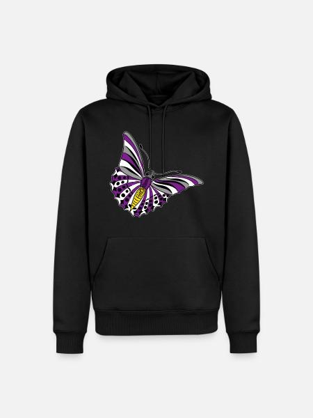 butterfly asexual non binary labrys lesbian - Men’s Premium Organic Hoodie - black