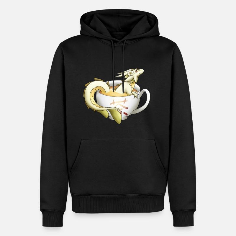 Weißer Tee Drache - Männer Premium Bio Hoodie - Schwarz