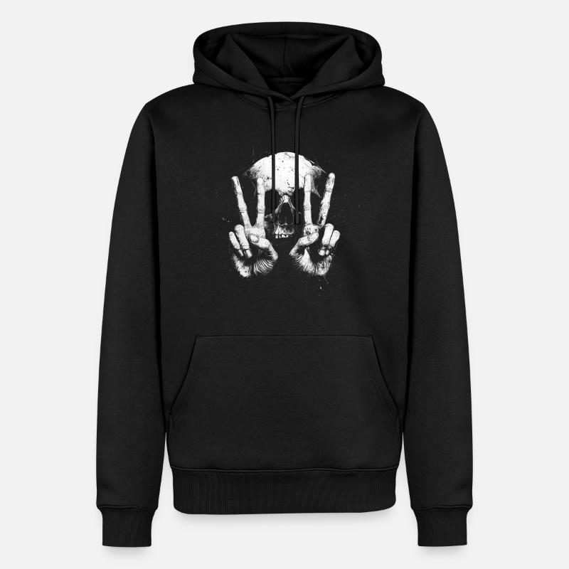 Crâne Paix - Sweat à capuche Premium bio Homme - noir
