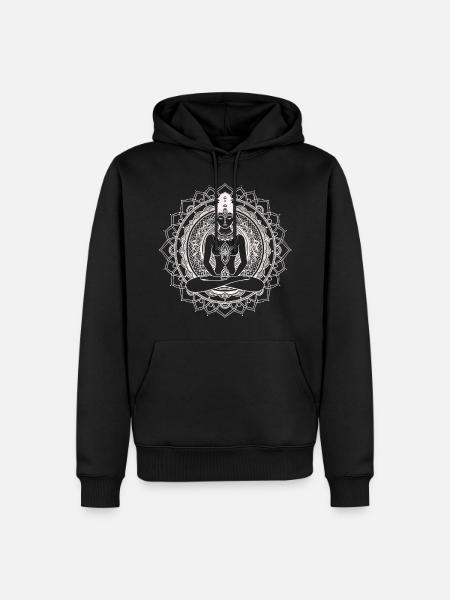 Mandala du Bouddha - Sweat à capuche Premium bio Homme - noir