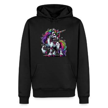 Halloween Einhorn Zombie Fantasie Halloweenkostüm - Männer Premium Bio Hoodie - Schwarz - Vorne - Nico (187cm)