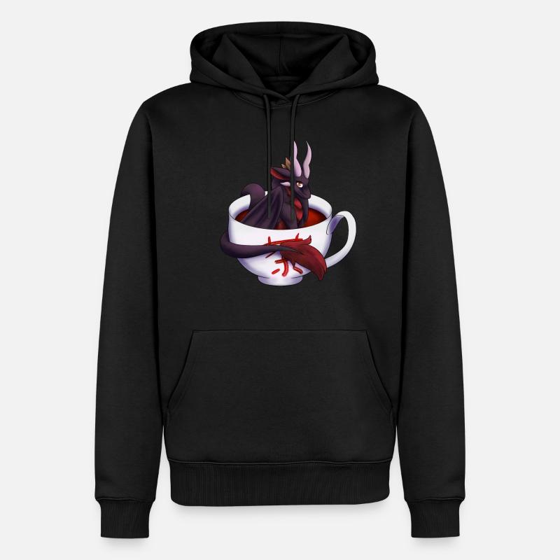 Schwarzer Tee Drache - Männer Premium Bio Hoodie - Schwarz