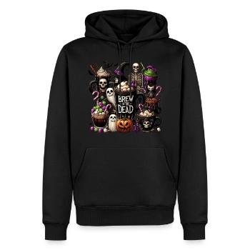 Halloween Coffee Drink Creepy Fun Coffee Mugs - Men’s Premium Organic Hoodie - black - Front - Nico (187cm)