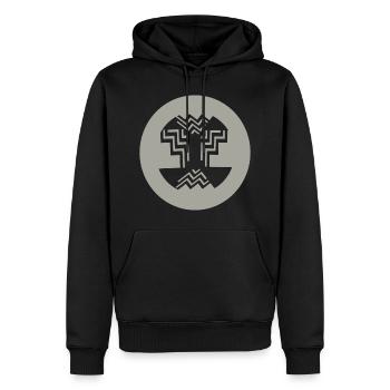 Circular-Inner-design - Men’s Premium Organic Hoodie - black - Front - Nico (187cm)