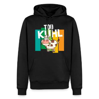 Kuh Landwirtschaft Too Kuhl - Männer Premium Bio Hoodie - Schwarz - Vorne - Nico (187cm)