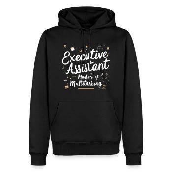 Executive Assistant Inspirational Quote - Men’s Premium Organic Hoodie - black - Front - Nico (187cm)