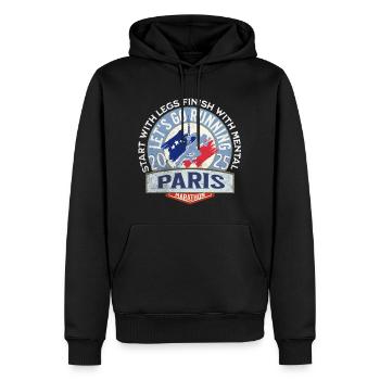Auf geht's zum Paris-Marathon - Männer Premium Bio Hoodie - Schwarz - Vorne - Nico (187cm)
