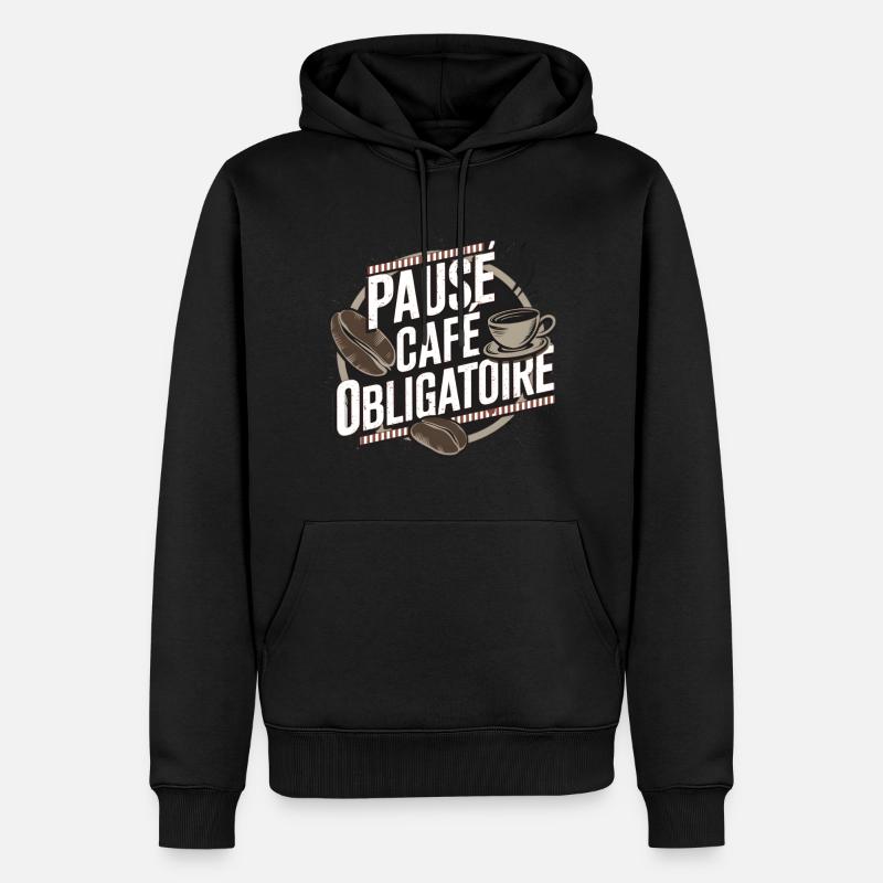 Pause café obligatoire - Sweat à capuche Premium bio Homme - undefined