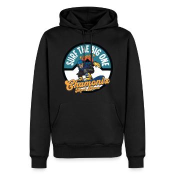 Surf the big one Chamonix Mont Blanc - Men’s Premium Organic Hoodie - black - Front - Nico (187cm)