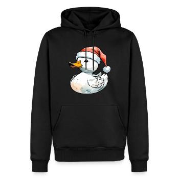 Ente Weihnachten Zeichnung - Männer Premium Bio Hoodie - Schwarz - Vorne - Nico (187cm)