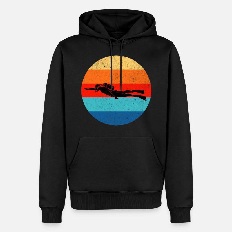 Tauchen Taucher - Männer Premium Bio Hoodie - Schwarz