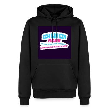 Je suis un homme, oublie les choses humour - Sweat à capuche Premium bio Homme - noir - Devant - Nico (187cm)
