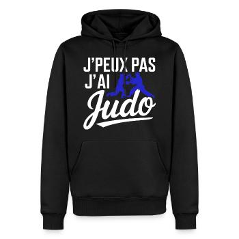 Ich kann nicht, ich kann Judo haben - Männer Premium Bio Hoodie - Schwarz - Vorne - Nico (187cm)