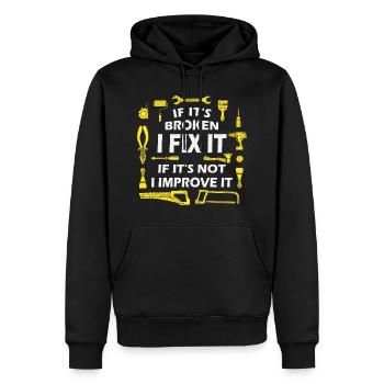 S’il est cassé, je le réparerai - Dire DIY - Sweat à capuche Premium bio Homme - noir - Devant - Nico (187cm)