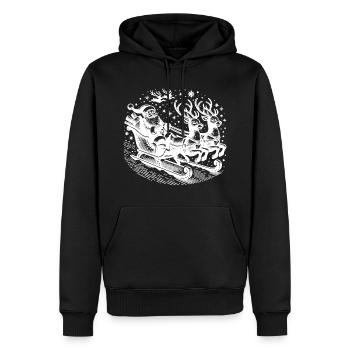 Schnee Weihnachtsschlitten Weihnachtsmann Rentiere - Männer Premium Bio Hoodie - Schwarz - Vorne - Nico (187cm)
