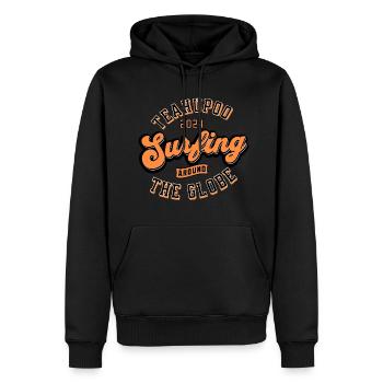 Teahupoo surfing around the globe - Men’s Premium Organic Hoodie - black - Front - Nico (187cm)