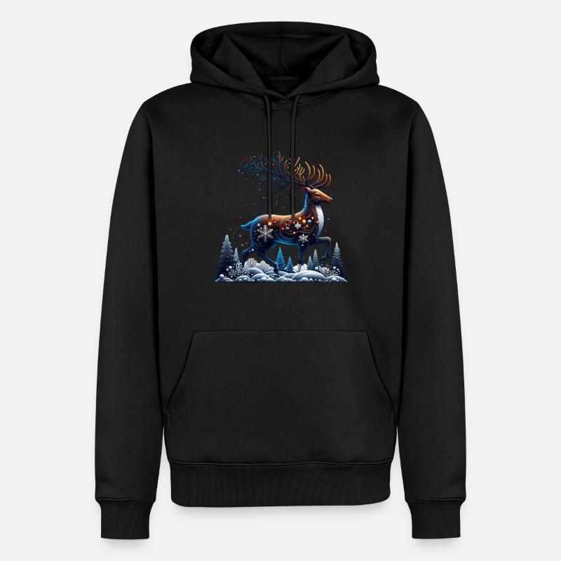 Noël des rennes - Sweat à capuche Premium bio Homme - noir