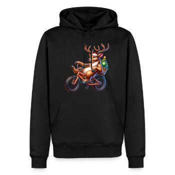 Renne Vélo Noël Noël Noël - Sweat à capuche Premium bio Homme - noir - Devant - Nico (187cm)