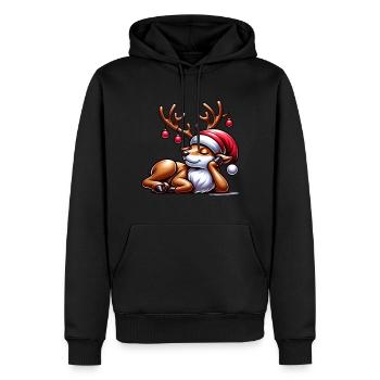 Renne - Sweat à capuche Premium bio Homme - noir - Devant - Nico (187cm)