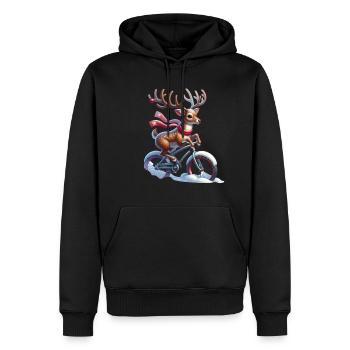 Renne de Noël - Sweat à capuche Premium bio Homme - noir - Devant - Nico (187cm)