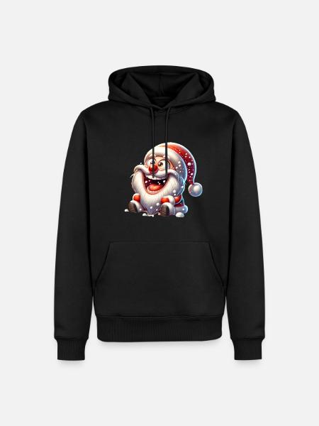 Weihnachtsmann Schneefall Lustig Comic - Männer Premium Bio Hoodie - Schwarz