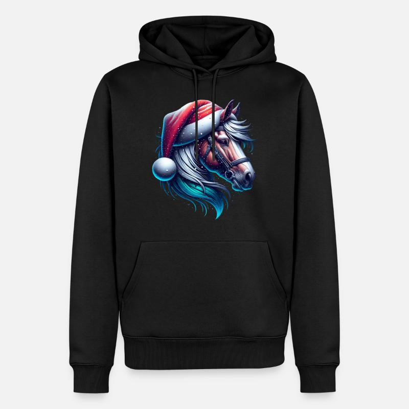 Cheval de Noël - Sweat à capuche Premium bio Homme - noir
