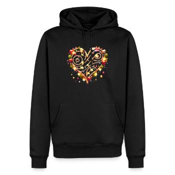 Christmas Heart Lights Christmas Xmas - Men’s Premium Organic Hoodie - black - Front - Nico (187cm)