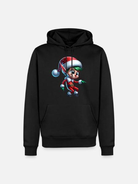 Lustiger Elf Tanzt Weihnachten - Männer Premium Bio Hoodie - Schwarz