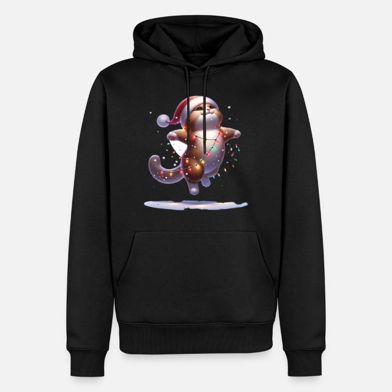 Noël chat - Sweat à capuche Premium bio Homme - noir