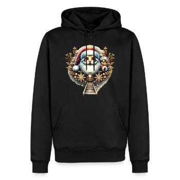 Santa Weihnachten - Männer Premium Bio Hoodie - Schwarz - Vorne - Nico (187cm)