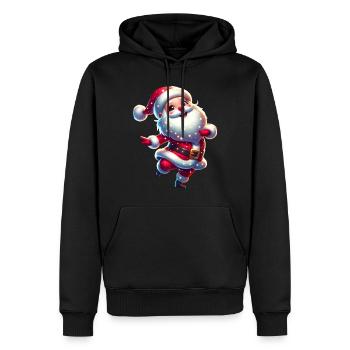 Lustiger Weihnachtsmann Tanzt Weihnachten - Männer Premium Bio Hoodie - Schwarz - Vorne - Nico (187cm)
