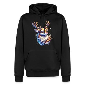 Renne Noël Noël - Sweat à capuche Premium bio Homme - noir - Devant - Nico (187cm)