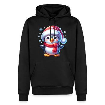 Weihnachts Pinguin Weihnachten Christmas Xmas - Männer Premium Bio Hoodie - Schwarz - Vorne - Nico (187cm)