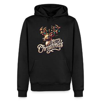 Joyeux Noël Renne Noël - Sweat à capuche Premium bio Homme - noir - Devant - Nico (187cm)