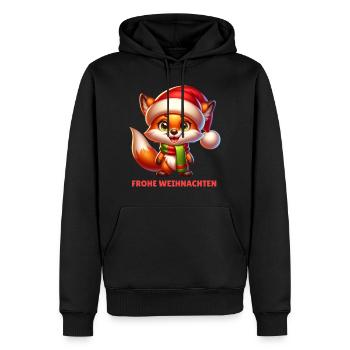 Joyeux Noël Drôle Renard - Sweat à capuche Premium bio Homme - noir - Devant - Nico (187cm)