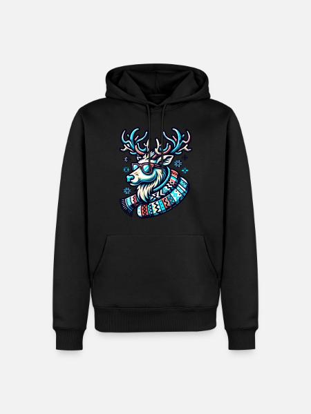 Weihnachts Hirsch Cool Weihnachtsfeier - Männer Premium Bio Hoodie - Schwarz