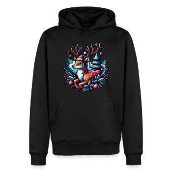 Christmas Deer Christmas Xmas - Men’s Premium Organic Hoodie - black - Front - Nico (187cm)