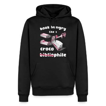 Book Hungry Like A Croco Bibliophile - Men’s Premium Organic Hoodie - black - Front - Nico (187cm)