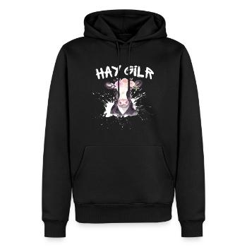 Hay Girl Farmer Funny Cattle Cow Farm Lovers - Men’s Premium Organic Hoodie - black - Front - Nico (187cm)