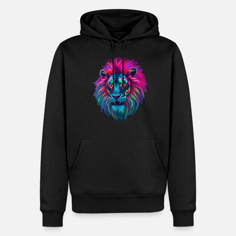 Löwe - Männer Premium Bio Hoodie - Schwarz