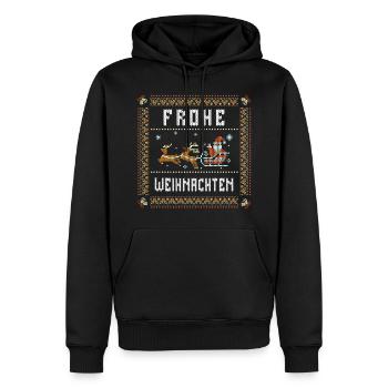 Frohe Weihnachten Ugly Christmas Weihnachtssprüche - Männer Premium Bio Hoodie - Schwarz - Vorne - Nico (187cm)