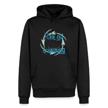Vibrations en boucle sans fin - Sweat à capuche Premium bio Homme - noir - Devant - Nico (187cm)