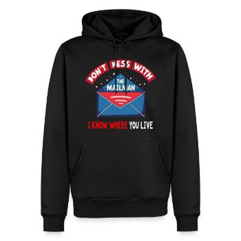 Lustiger Spruch für Postboten - Männer Premium Bio Hoodie - Schwarz - Vorne - Nico (187cm)
