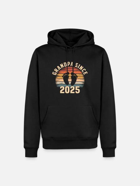 Papy depuis 2025 - Sweat à capuche Premium bio Homme - noir