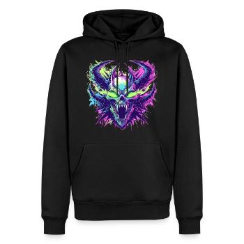 Wütender Skelettkopf im Pop-Art-Stil - Männer Premium Bio Hoodie - Schwarz - Vorne - Nico (187cm)
